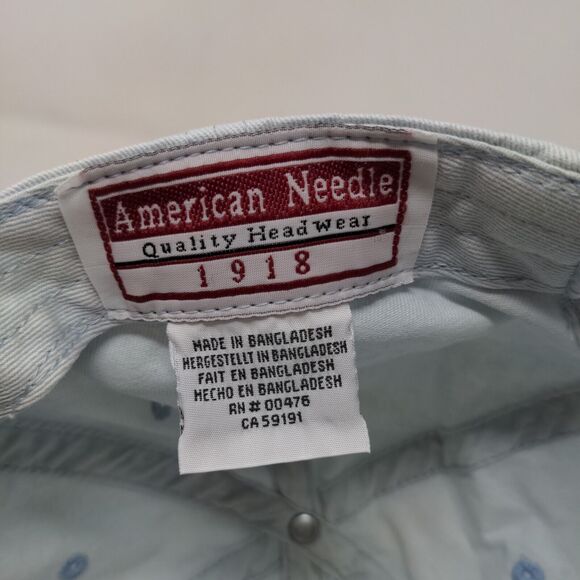 American Needle Men's Slideback Hat Light Blue Adjustable Embroidered Logo - Picture 11 of 12